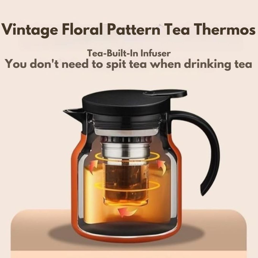 Vintage Floral Pattern Tea Thermos