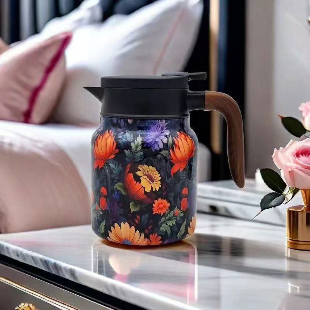 Vintage Floral Pattern Tea Thermos