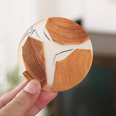 Six Piece Solid Wood Japanese Inspired Coasters Set